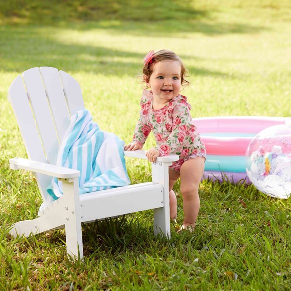 Mud Pie Baby Girls' Rose Ruffle Rash Guard /Swimsuit - Picture 2 of 3